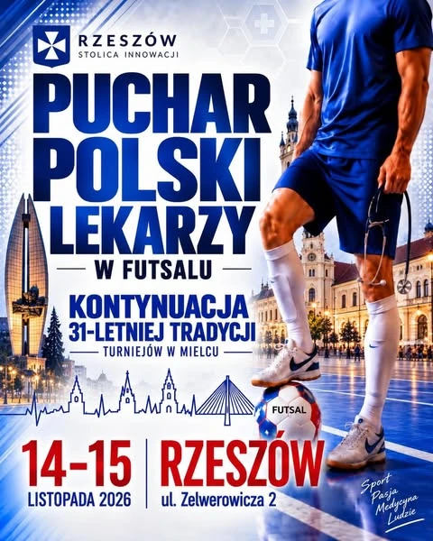 Plakat Pucharu Polski Lekarzy w Futsalu - Rzeszów 2026